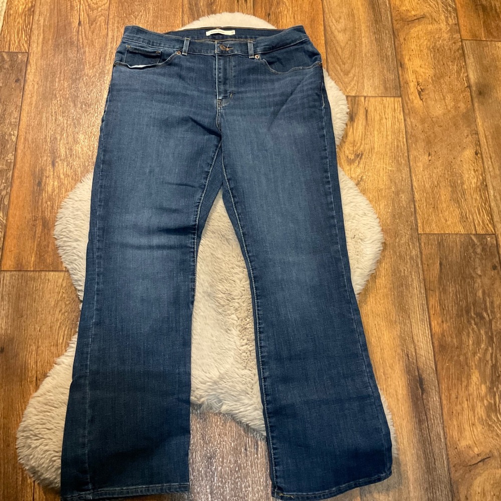 Levis Denim Jeans Classic Boot Cut Size 12 Dark Wash Womens‎